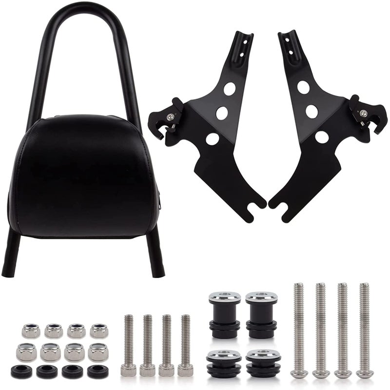 psler Detachable Rear Passenger Backrest Sissy Bar Seat Pad for Sportster for XL883C XL883R XLH883 XLH1200 2004-2022,for XL1200C XL1200S 1996-2000(Black) - Image 4